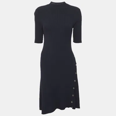 Pre-owned Maje Navy Blue Rib Knit Dress M