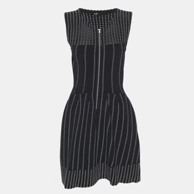 Pre-owned Maje Navy Blue Stretch Knit Midi Dress S