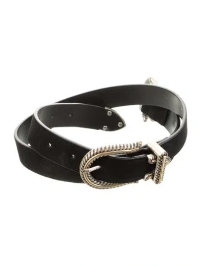 Pre-owned Maje Nubuck Belt In Black