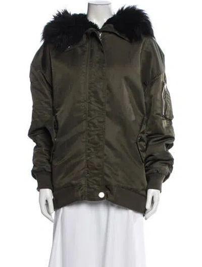 Pre-owned Maje Nylon Coat In Green