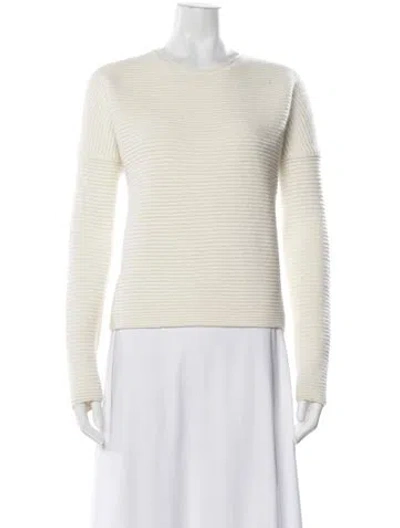 Pre-owned Maje Nylon Crew Neck Sweater In White