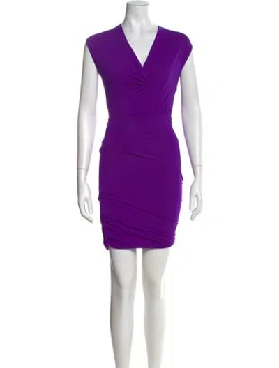 Pre-owned Maje Nylon Mini Dress In Purple