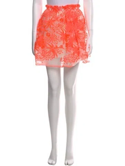 Pre-owned Maje Nylon Mini Skirt In Orange