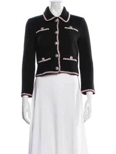 Pre-owned Maje Nylon Patterned Sweater In Black