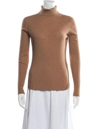 Pre-owned Maje Nylon Turtleneck Sweater In Brown
