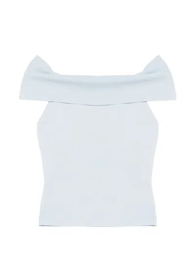 Maje Off-shoulder Top In Blue