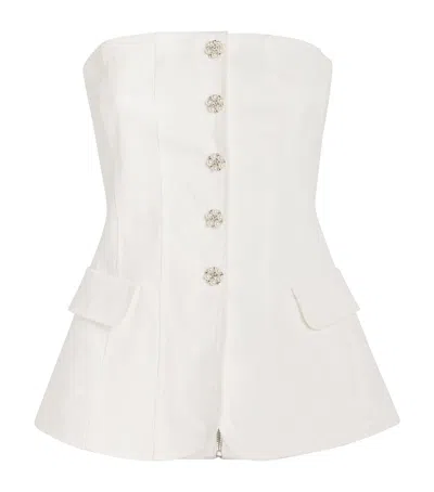 Maje Off-the-shoulder Bustier Top In White