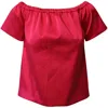 Maje Off-the-shoulders Blouse In Fuschia Silk Satin
