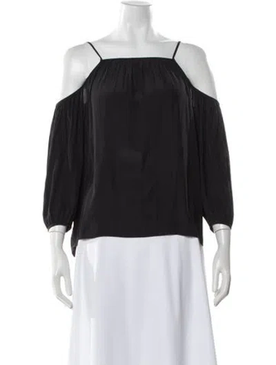 Pre-owned Maje Off-the-shoulder Three-quarter Sleeve Blouse In Gray