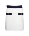 Maje Oliana Button-embellished Two-tone Mini Skirt In Black And White Cotton In Multi