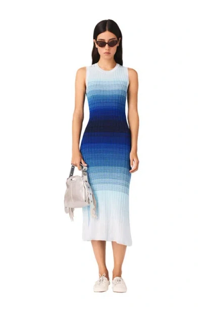 Maje Ombré Knit Maxi Dress In Blue