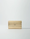Maje Leather Clutch Bag With Chain In Gold