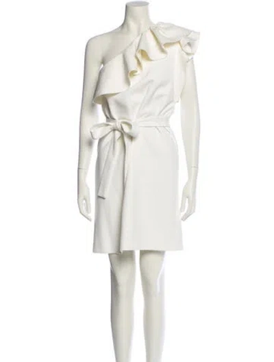 Pre-owned Maje One-shoulder Mini Dress In White