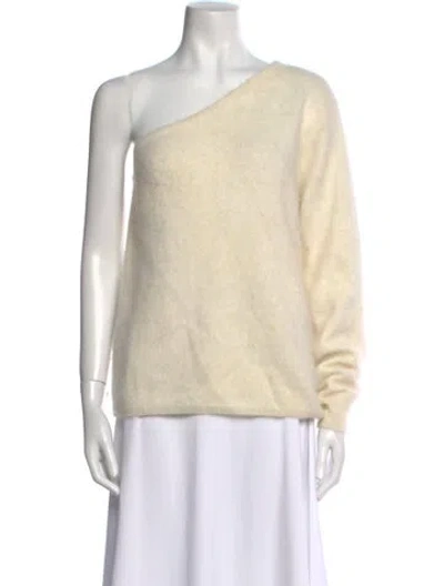 Pre-owned Maje One-shoulder Sweater In White