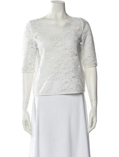 Pre-owned Maje One-shoulder Three-quarter Sleeve Top In White