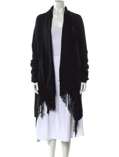 Pre-owned Maje Open Front Sweater In Black