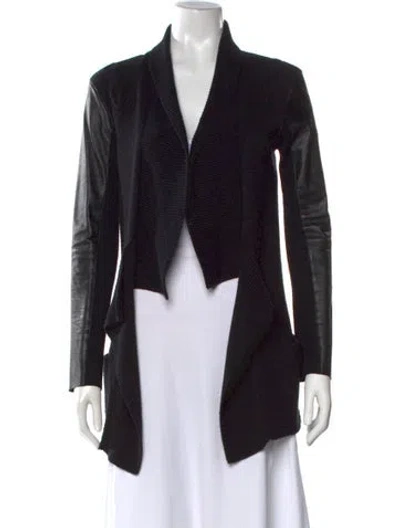 Pre-owned Maje Open Front Sweater In Black