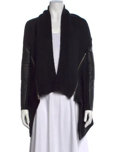 Pre-owned Maje Open Front Sweater In Black