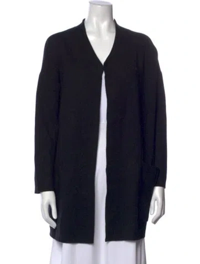 Pre-owned Maje Open Front Sweater In Black