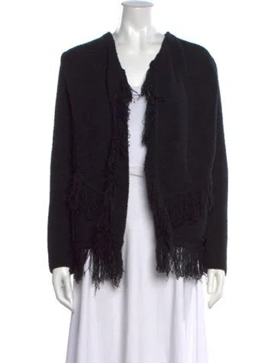 Pre-owned Maje Open Front Sweater In Black