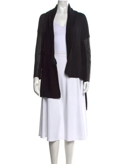 Pre-owned Maje Open Front Sweater In Black