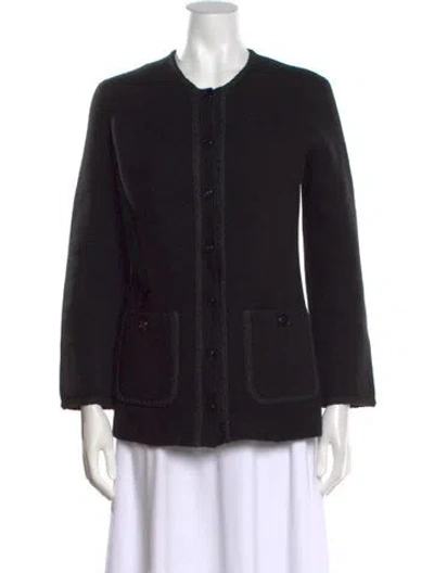 Pre-owned Maje Open Front Sweater In Black