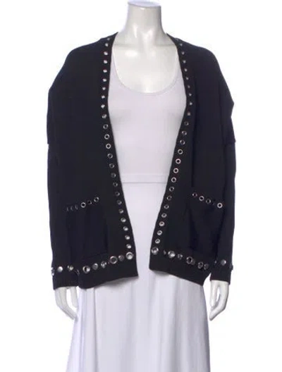 Pre-owned Maje Open Front Sweater In Blue