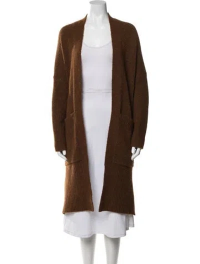 Pre-owned Maje Open Front Sweater In Brown