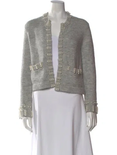 Pre-owned Maje Open Front Sweater In Gray