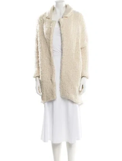 Pre-owned Maje Open Front Sweater In Neutral