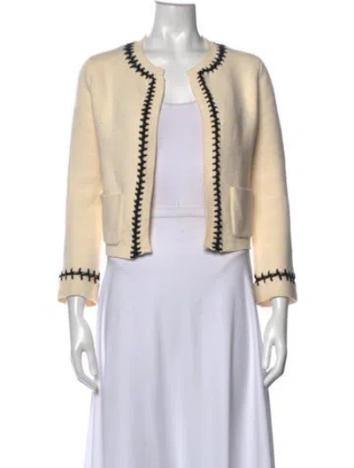 Pre-owned Maje Open Front Sweater In Neutral