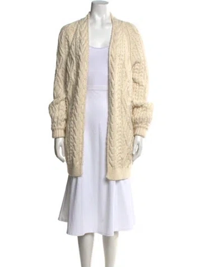 Pre-owned Maje Open Front Sweater In Neutrals
