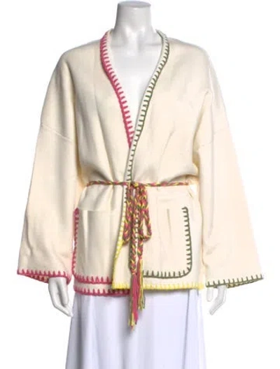 Pre-owned Maje Open Front Sweater In Neutrals