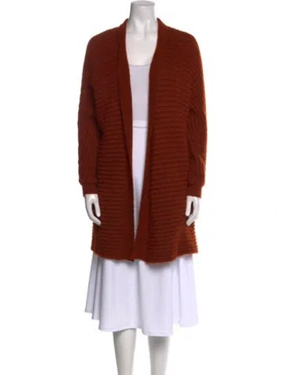 Pre-owned Maje Open Front Sweater In Orange