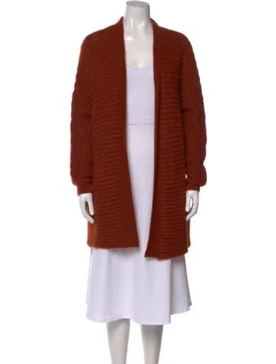 Pre-owned Maje Open Front Sweater In Orange