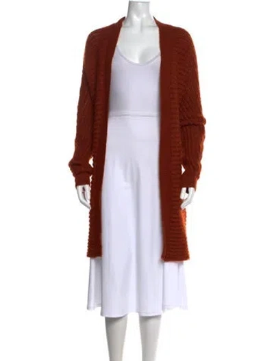 Pre-owned Maje Open Front Sweater In Orange