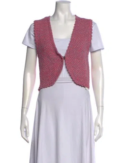 Pre-owned Maje Open Front Sweater In Pink