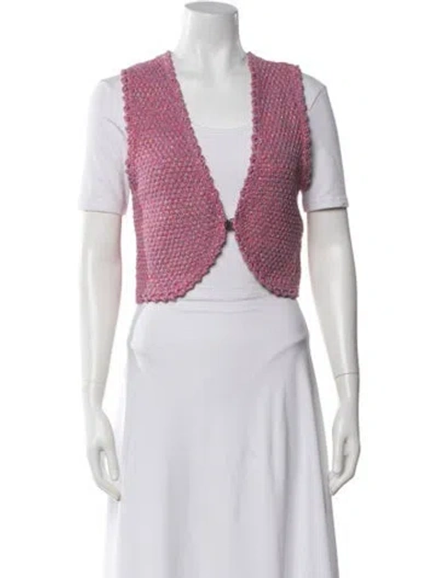 Pre-owned Maje Open Front Sweater In Pink