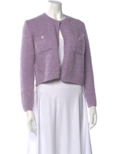 Pre-owned Maje Open Front Sweater In Purple