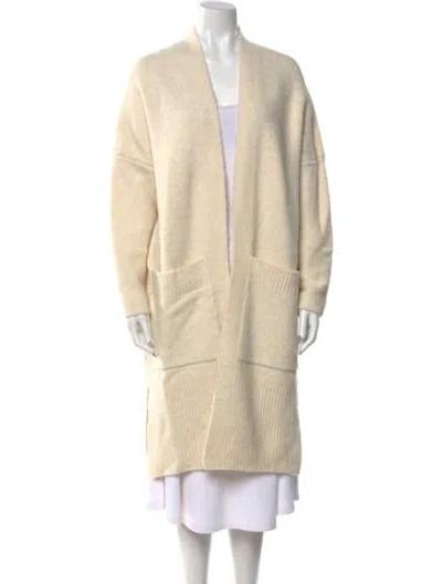 Pre-owned Maje Open Front Sweater In White