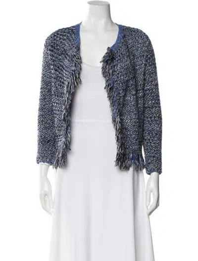 Pre-owned Maje Open Front Sweater In White