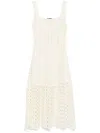 Maje Open-knit Midi Dress In Yellow