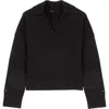 Maje Open Polo Collar Cardigan In Black