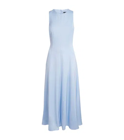 Maje Open-back Maxi Dress In Blue