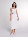 Maje Openwork Linen Maxi Dress In White