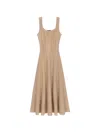 Maje Rhinestone Knit Midi Dress In Brown