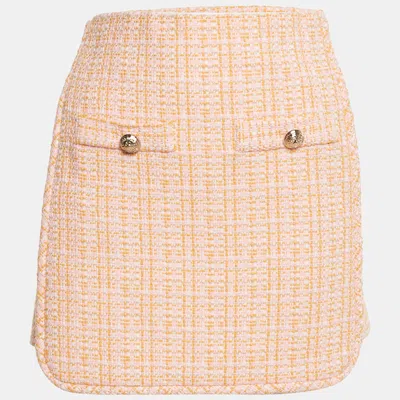 Pre-owned Maje Orange/pink Tweed Mini Skirt S