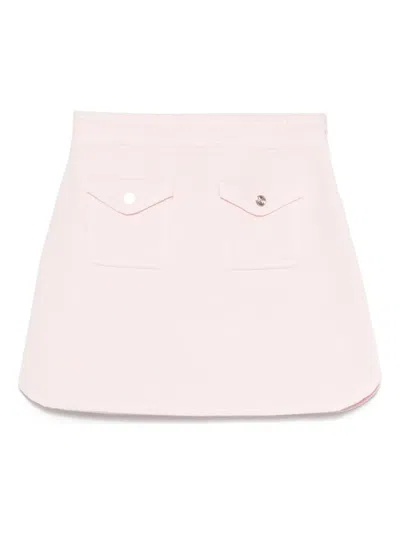 Maje Organic Cotton-blend Skirt In Pink