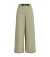 Maje Organic Cotton-blend Wide-leg Trousers In Brown
