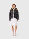 Maje Oversized Herringbone Jacket In Dark Grey